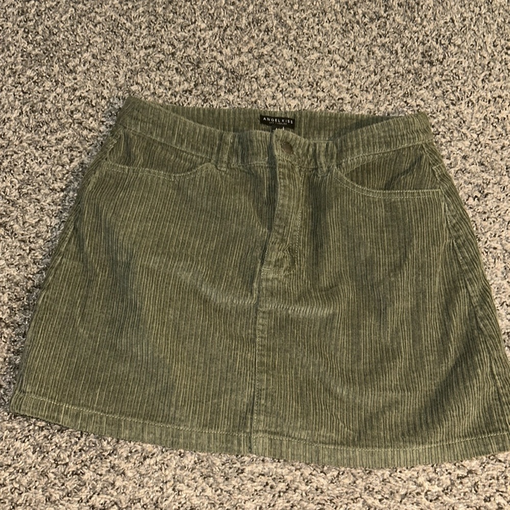 army green corduroy skirt GUC